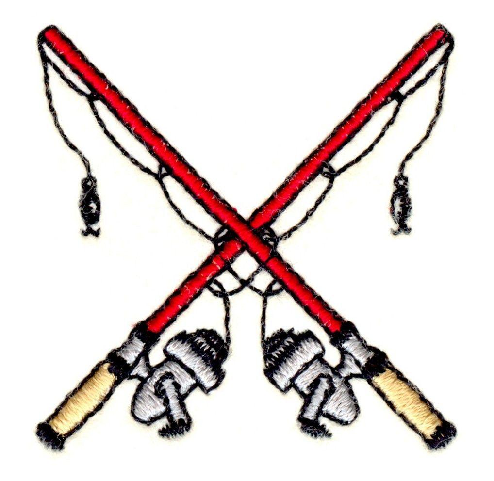 Crossed Fishing Poles Logo - Crossed Fishing Poles Embroidery Design | patterens | Pinterest ...