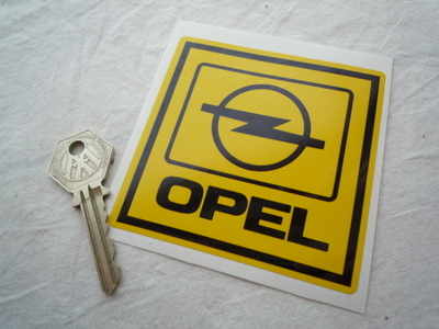 Black and Yellow Square Logo - Opel Square Black & Yellow Stickers. 3.5