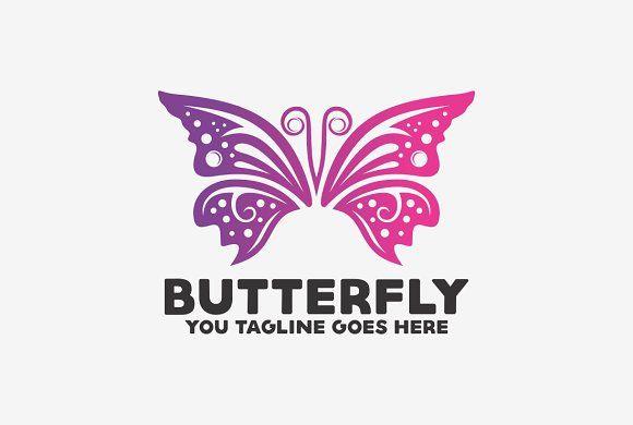 Purple Butterfly Logo - Butterfly Logo ~ Logo Templates ~ Creative Market
