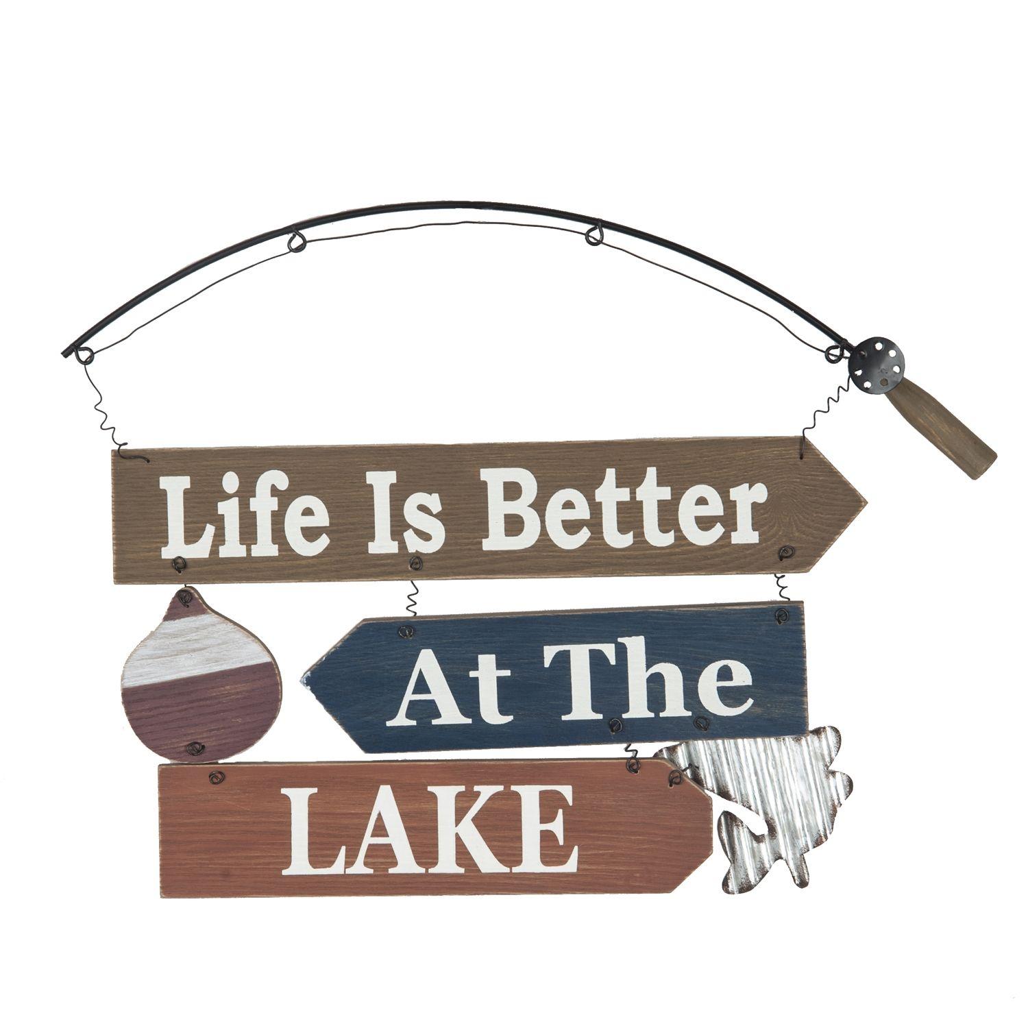 Crossed Fishing Poles Logo - Wood Fishing Rod Sign. Beachcombers Coastal Life