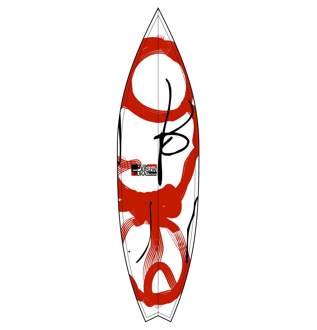 Red Surfboard Logo - surfboard. david carson design