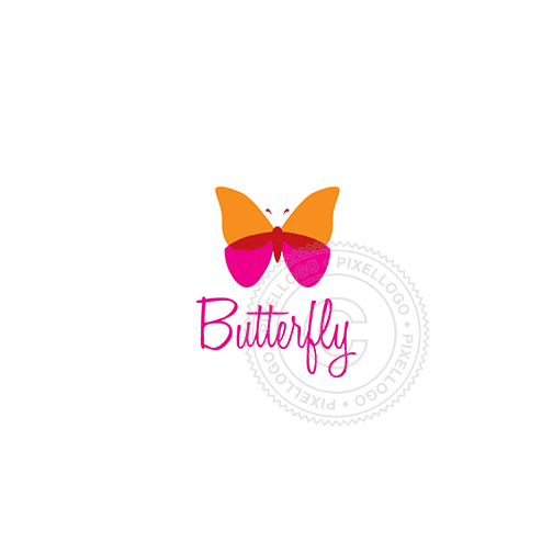 Butterfly Logo - kindergarten Butterfly logo - Orange Pink Butterfly logo | Pixellogo