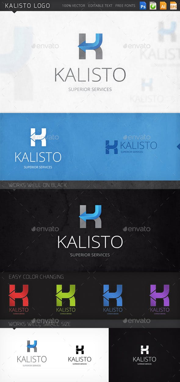 K Arrow Logo - Kalisto Letter K Arrow Logo Template
