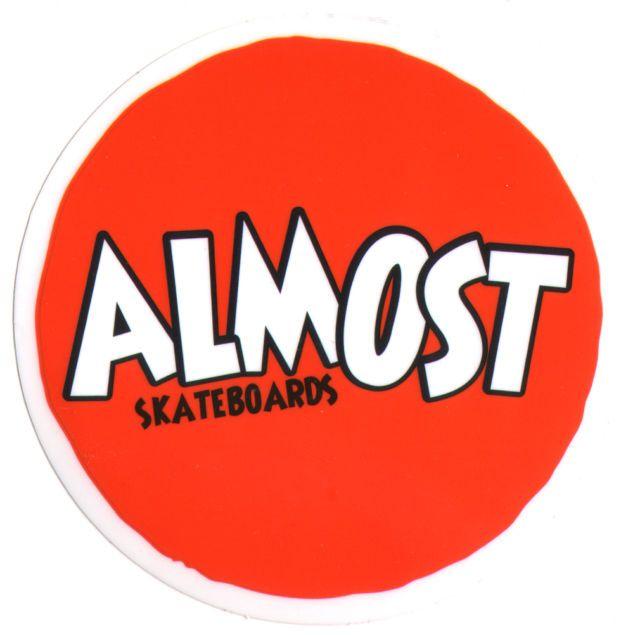 Red Surfboard Logo - Almost Red Logo Skateboard Sticker Board Sk8 BMX Surfboard