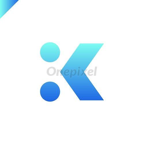 K Arrow Logo - Letter K logo arrow with two dots icon design template