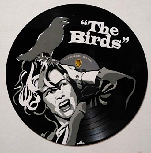 Hitchcock the Birds Logo - Hand painted alfred hitchcock the birds vinyl record