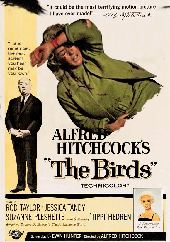 Hitchcock the Birds Logo - Alfred Hitchcock Bird Strike GIF & Share on GIPHY