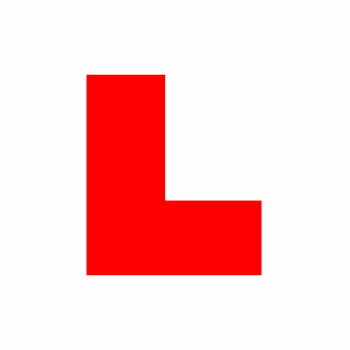 Red L Logo - Newly licensed driver plate