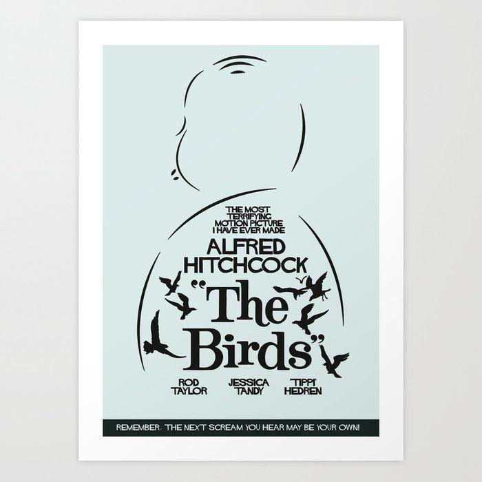 Hitchcock the Birds Logo - The Birds, Alfred Hitchcock, alternative movie poster, minimal ...