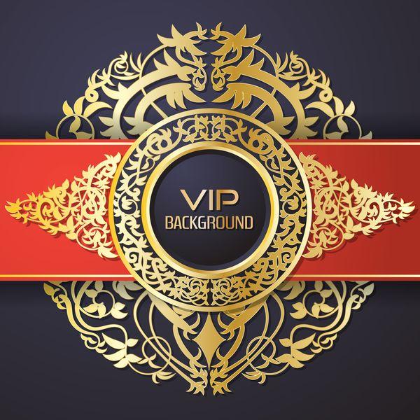 Red and Black VIP Logo - Ornate VIP background red black vector 03 free download