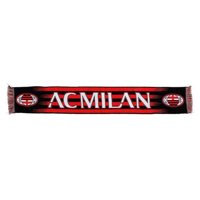 Red and Black VIP Logo - AC MILAN RED AND BLACK GRAPHIC VIP SCARF