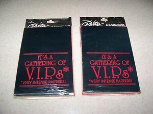 Red and Black VIP Logo - Lot of 15 Hallmark Red Black VIP Party Invitations Birthday