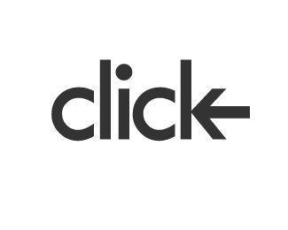 Click This Arrow Logo - click logo. I like the clean simplicity. Challenging to do in an