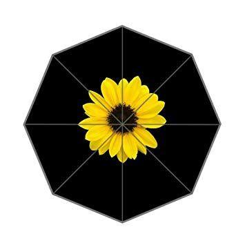 Yellow Daisy Logo - Yellow Daisy Black Rain Folding Umbrella: Amazon.co.uk: Sports ...