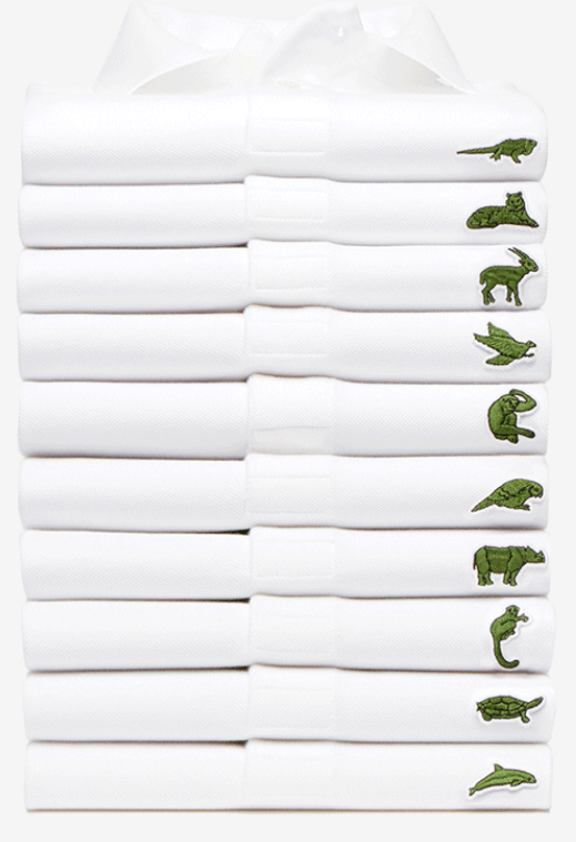 French Apparel Company Alligator Logo - Lacoste drops its iconic crocodile to bring awareness to 10