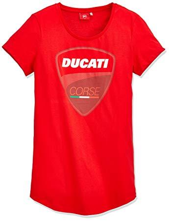 Red L Logo - Pritelli 1736009 Ducati Logo Women's T Shirt, Red, L: Amazon.co.uk