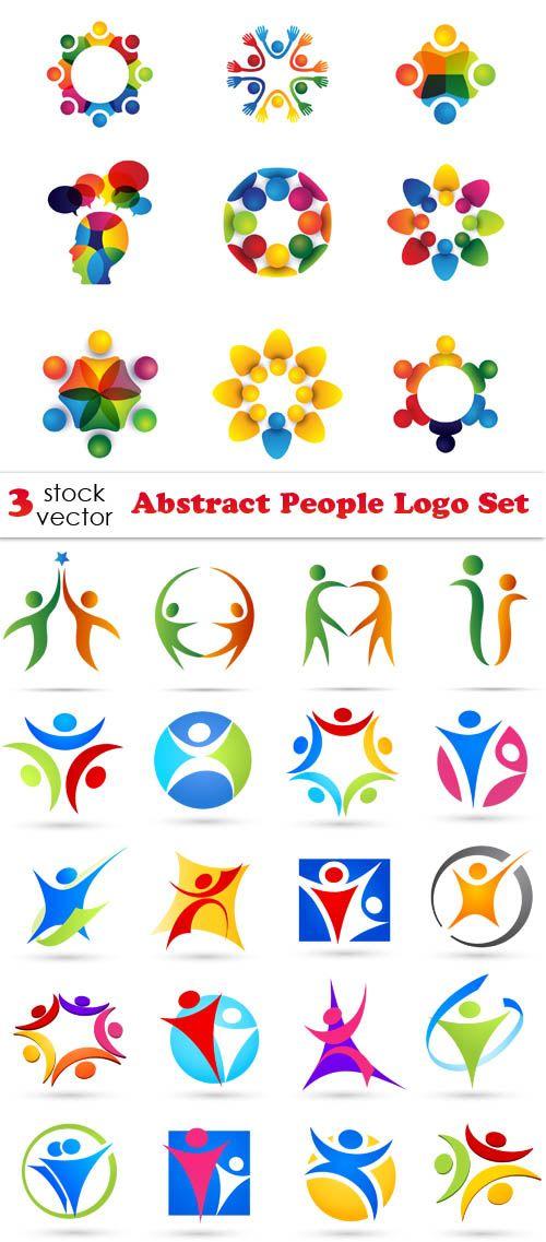 Abstract People Logo - Vectors People Logo Set. smart resolve. Logos, People