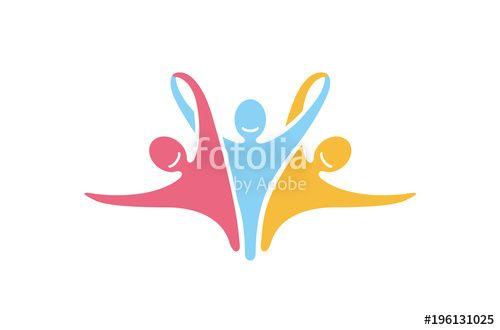 Abstract People Logo - Colorful Abstract People Logo Design Illustration
