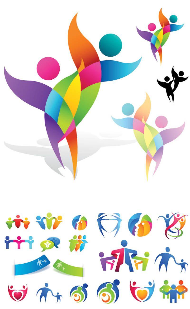 Abstract People Logo - Abstract people logos vector. Free Stock Vector Art & Illustrations