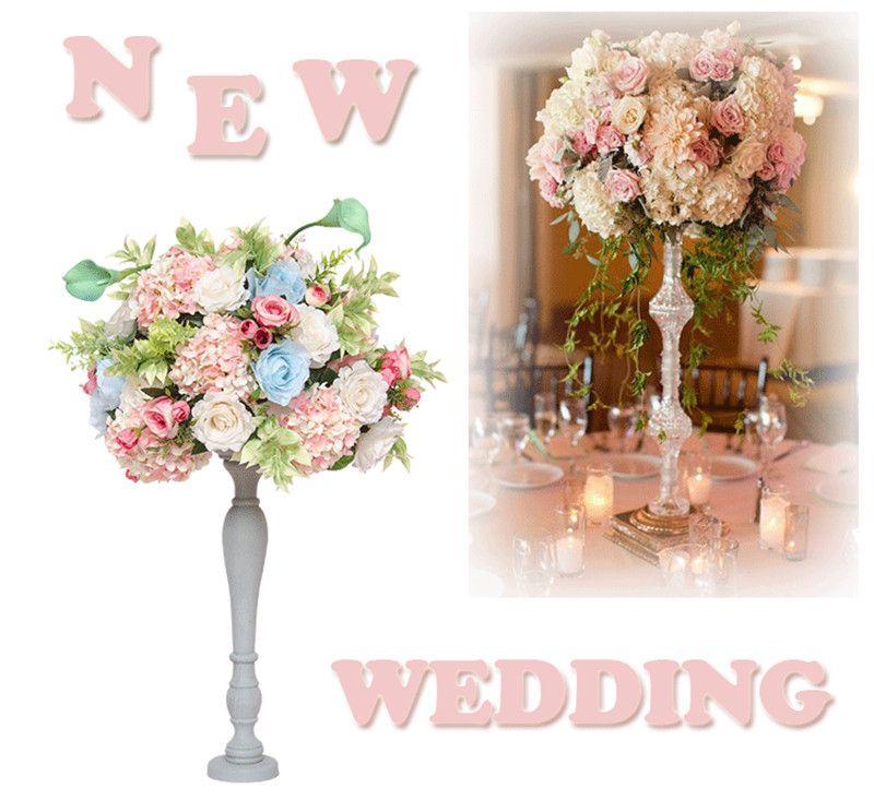 Ball Flower Logo - 2019 Wedding Decoration Artificial Flower Ball And Iron Candlestick ...