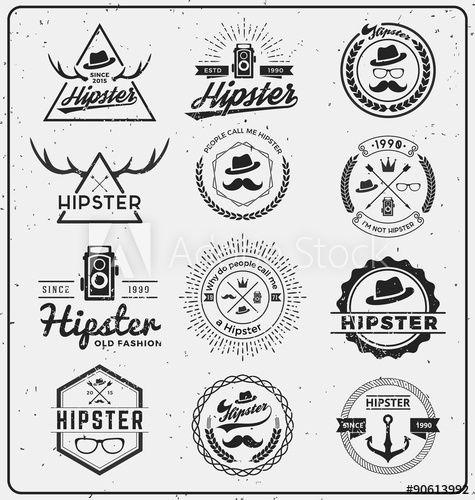 Insignia Logo - Set of hipster insignia logo design for logo, T-shirt, apparel ...