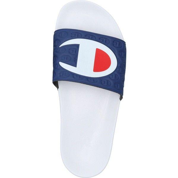 Champion Shoes Logo - CHAMPION Logo rubber pool slides ($42) ❤ liked on Polyvore ...