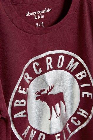 Burgundy Circle Logo - Buy Abercrombie & Fitch Burgundy Circle Logo T-Shirt from Next Ireland