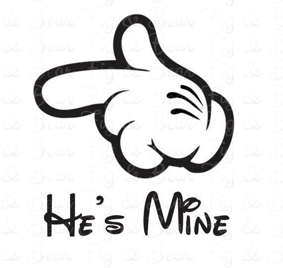 Mickey Mouse Hand Logo - He's Mine Mickey Mouse Hands Shirt Disney Couples Shirts