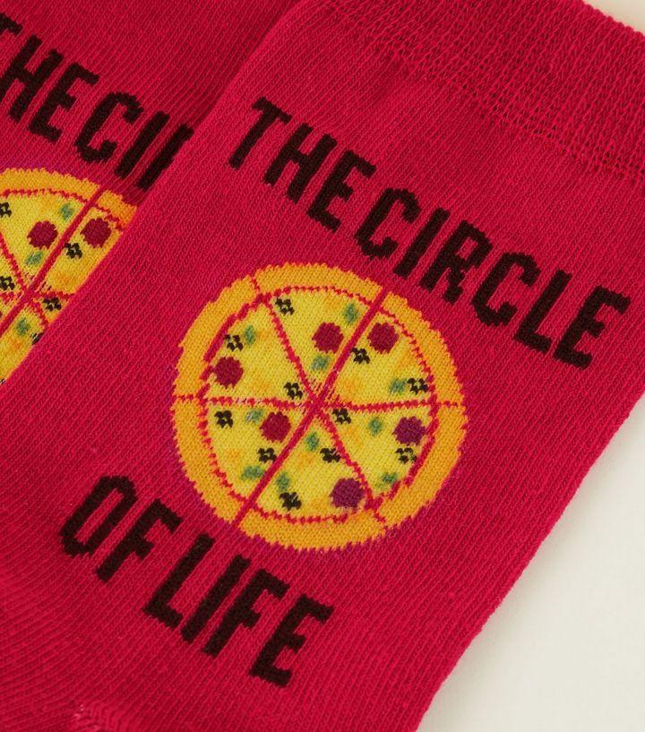 Burgundy Circle Logo - Burgundy Circle of Life Pizza Socks | New Look