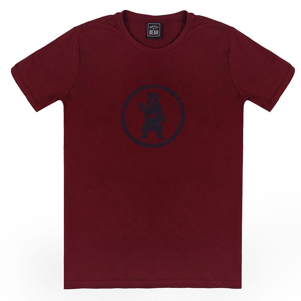 Burgundy Circle Logo - Burgundy Distressed Circle Bear Logo T-Shirt – Absolutely Bear