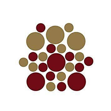 Burgundy Circle Logo - Set Of 60 3 And 6 Metallic Gold Burgundy Circles Polka