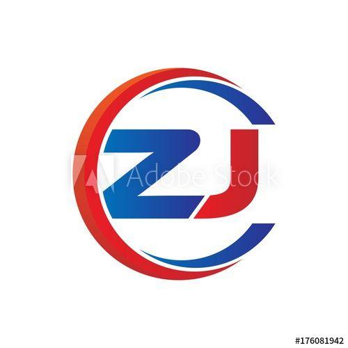 ZJ Logo - zj logo vector modern initial swoosh circle blue and red - Buy this ...