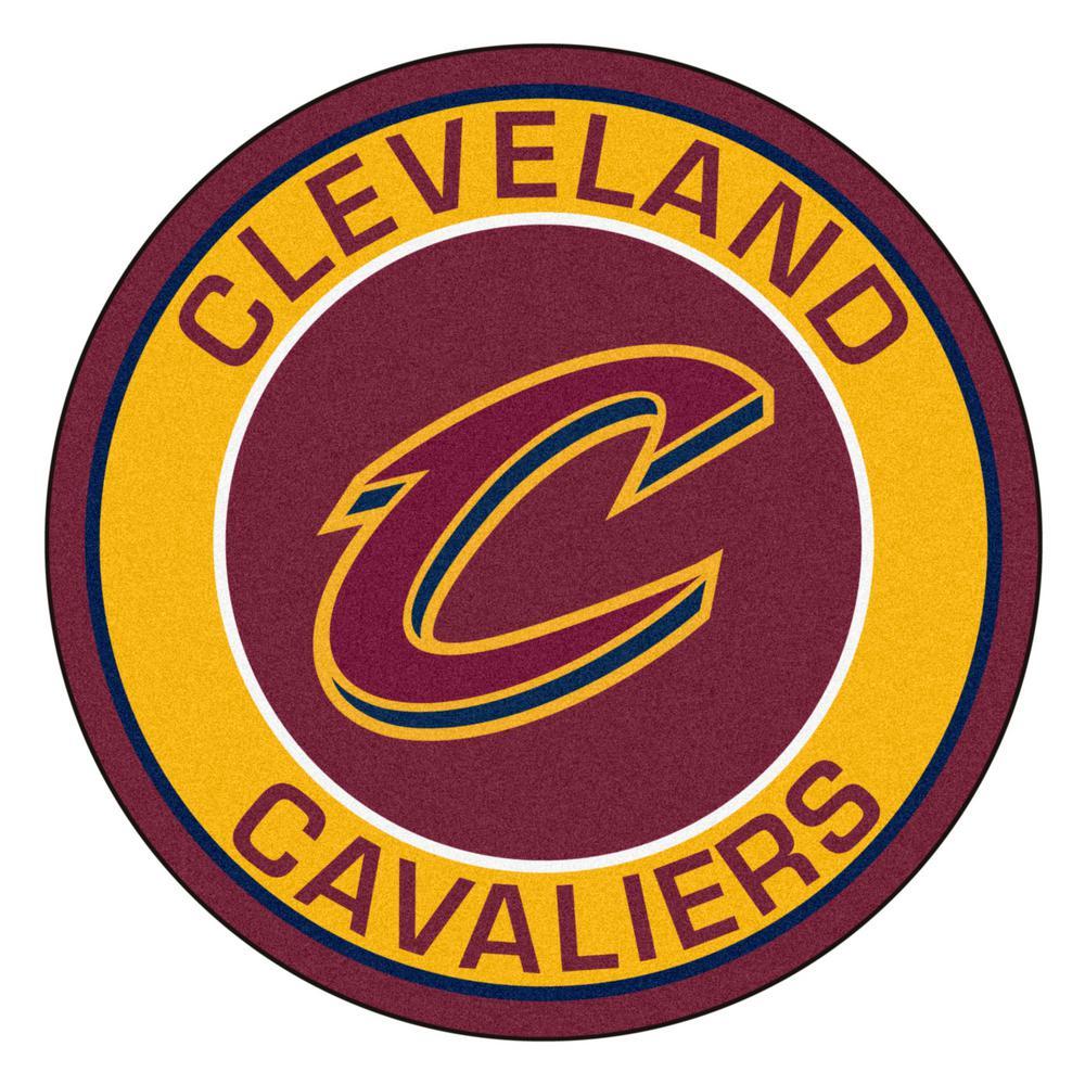 Cavaliers Logo - FANMATS NBA Cleveland Cavaliers Burgundy 2 ft. x 2 ft. Round Area ...