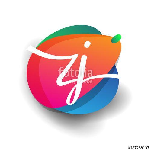 ZJ Logo - Letter ZJ logo with colorful splash background, letter combination