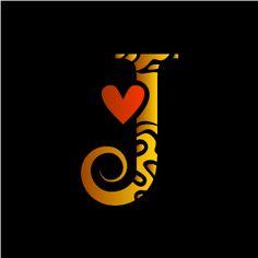 J Loves J Logo - Cool Blue. Creative letters. Lettering, Letter j, Monogram letters