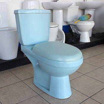 Two Piece Blue Oval Logo - Ceramic Two Piece Blue Toilet Bowl Color