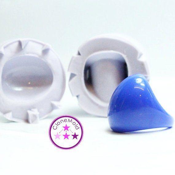 Two Piece Blue Oval Logo - Ring Mold Oval Bubble Large Two Piece Silicone Rubber Size