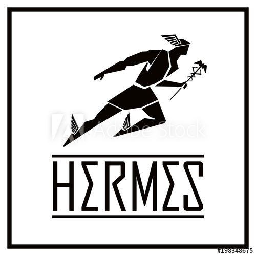 Hermes God Logo - Flying Hermes logo. Vector drawing - Buy this stock vector and ...