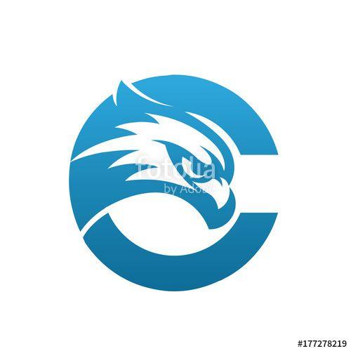 Eagle in a C Logo - Blue Eagle Initial C Logo And Royalty Free Image