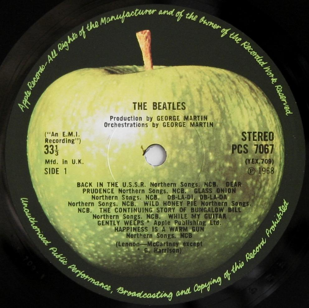 Original Apple Records Logo - The Beatles Collection Apple labels
