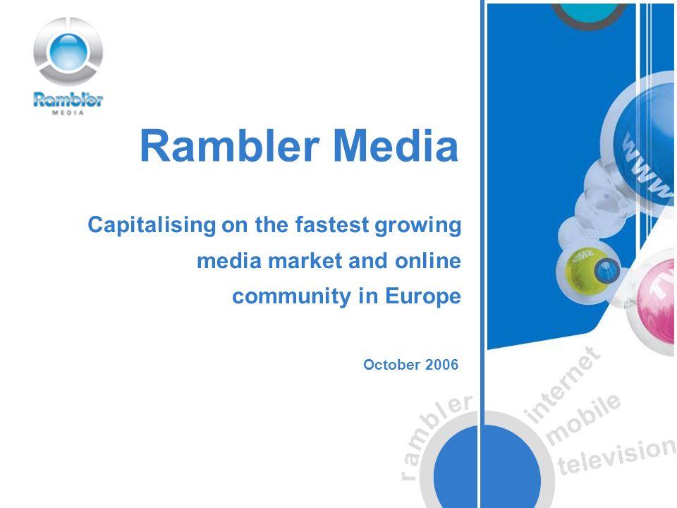 Rambler Media Logo - R a m b l e r internet mobile television Rambler Media October 2006 ...
