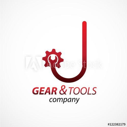 Industrial Service Logo - Abstract letter J logo Gear and wrench industrial service logo