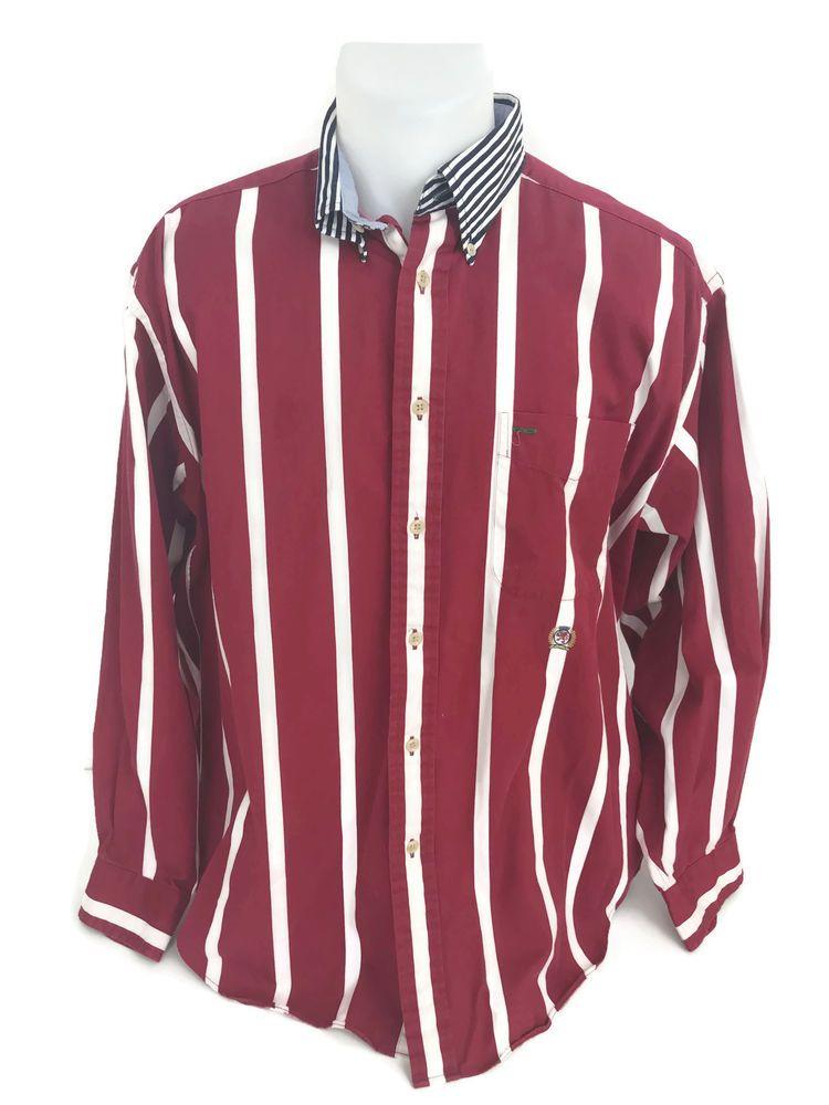 White and Blue Striped M Logo - Details about Tommy Hilfiger Men's Long Sleeve Button Down Shirt M ...