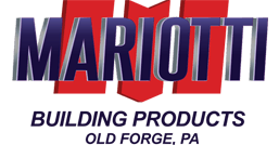 Custom Building Products Logo - Mariotti Building Products. Old Forge, PA. Custom Kitchens, Bath