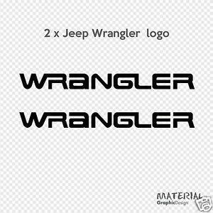 Jeep Wrangler Logo - 2x Jeep Wrangler logo Sticker Decal SAHARA RUBICON X CAR