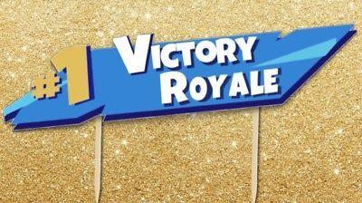 Fortnite Victory Royale Logo - FORTNITE VICTORY ROYALE NEW logo SEASON 5 CARD topper PICKS BIRTHDAY ...