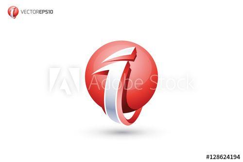 Red Sphere Logo - Abstract Letter I Logo - 3D Sphere Logo - Buy this stock vector and ...