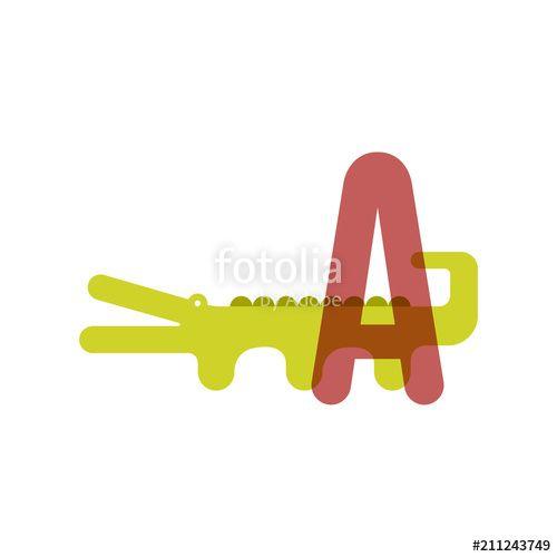 Smiling Alligator Logo - Cute cartoon crocodile,alligator flat vector style. Simple and ...