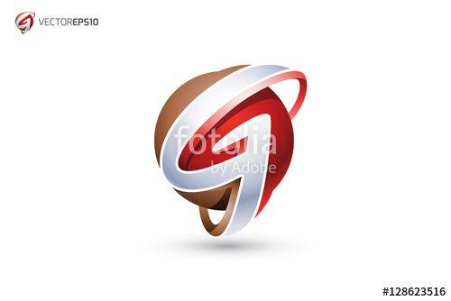 Red Sphere Logo - Abstract Letter G Logo - 3D Sphere Logo