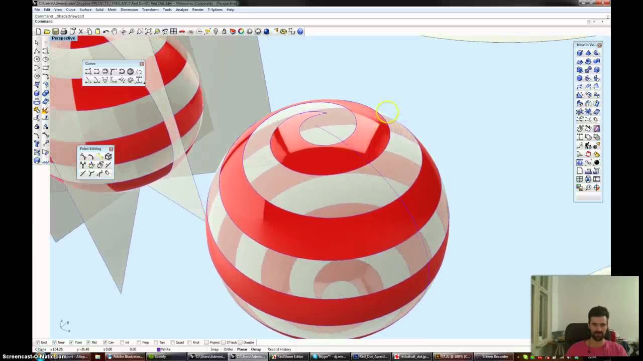 Red Sphere Logo - Helix / Spiral Sphere Logo - Illustrator Rhino Workflow - YouTube